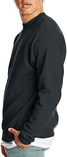 Hanes Men's EcoSmart Sweatshirt, Black, Large - Image 5