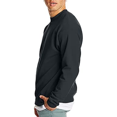 Hanes Men's EcoSmart Sweatshirt, Black, 2XL - Image 4