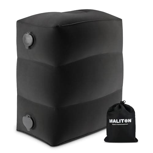 Maliton Inflatable Travel Foot Rest Pillow, Toddler Airplane Bed, Car Seat Foot Rest for Kids, Adjustable Height Leg Rest Pillow for Airplane, Home, Office(Black, 1 Pack) - Image 1