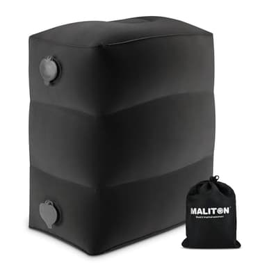 Maliton Inflatable Travel Foot Rest Pillow, Toddler Airplane Bed, Car Seat Foot Rest for Kids, Adjustable Height Leg Rest Pillow for Airplane, Home, Office(Black, 1 Pack) - Image 1