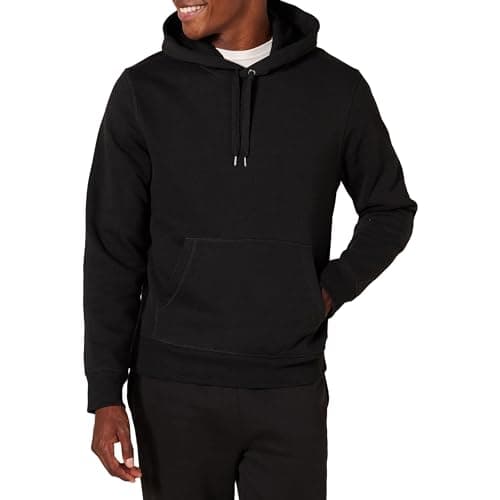 Amazon Essentials Men's Pullover Sweatshirt Hoodie, Big & Tall Options Available, Black Heather, Large - Image 1