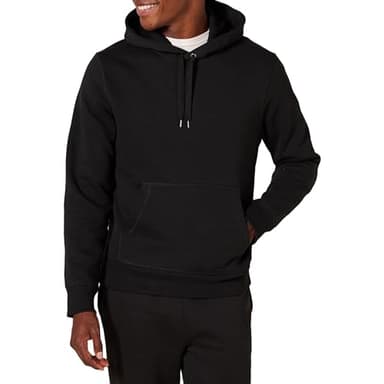 Amazon Essentials Men's Pullover Sweatshirt Hoodie, Big & Tall Options Available, Black Heather, Large - Image 1