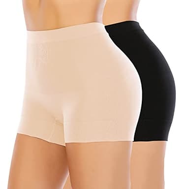 Seamless Shaping Boyshorts Panties for Women Tummy Control Shapewear Under Dress Slip Shorts Underwear (2 Pack Basic-5,M) - Image 1