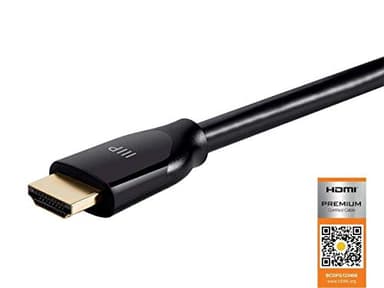 Monoprice 4K Certified Premium High Speed HDMI Cable - 4K60Hz, 18Gbps, HDR, 30ft, Black - Image 4