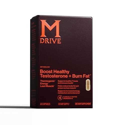 Mdrive Boost and Burn Testosterone Booster and Fat Burner for Men, Energy, Strength, Stress Relief, KSM-66 Ashwagandha, Advantra Z, Chromax, 60 Capsules - Image 1