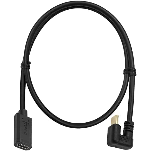 Poyiccot USB Type C Extension Cable 2ft/60cm, 180 Degree U Shape USB C Extender, 10Gbps 3A USB 3.1 Type C Male to Female Extension Cable for Smartphone, MacBook Pro & USB C Charger - Image 1