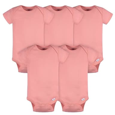 Gerber Baby Neutral 5 Pack Onesies Multi-packs Bundle Interlock 180 Gsm, Mauve Pink, 18 Months - Image 1