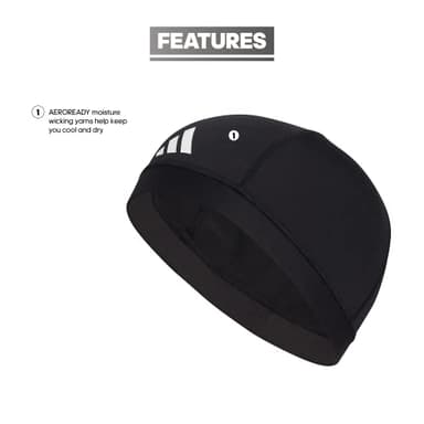 adidas Football Skull Cap, Black/White/2, One Size - Image 2