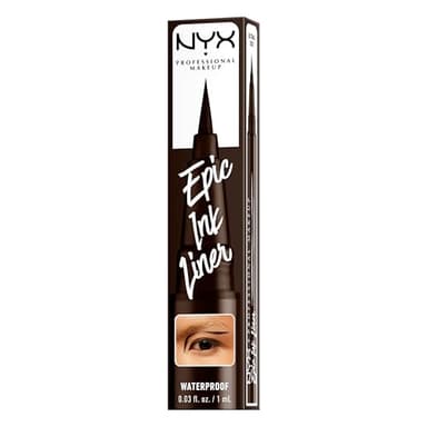 NYX PROFESSIONAL MAKEUP Epic Ink Liner, Waterproof Liquid Eyeliner with Vegan Formula - Dark Chocolate (Dark Brown Matte) - Image 8