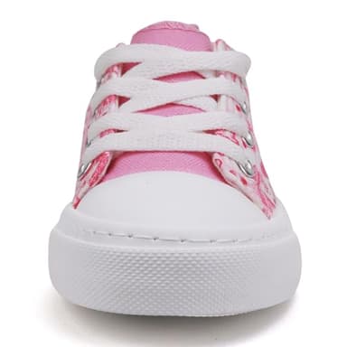 Toandon Toddler Girls Kids Sneakers Walking Shoes Lace Up Lightweight Low Top Adorable Sparkle Printed Butterfly Non-Slip Outdoor Pink Size 9 - Image 3
