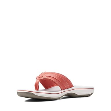 Clarks Women's Breeze Sea Flip-Flop, Bright Coral Synthetic, 7 - Image 5