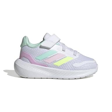 adidas Unisex-Baby Run Falcon 3.0 Sportswear, White/Clear Mint/Clear Pink, 8.5 - Image 6