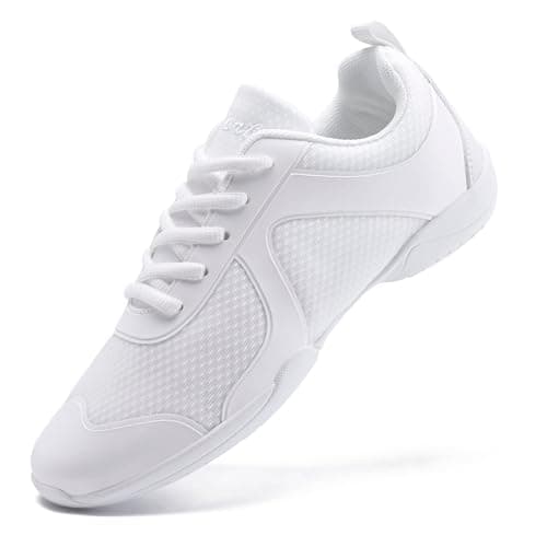 White Cheer Shoes for Girls Womens Cheerleading Shoes Girl Youth Breathable Lightweight Comfortable Kids Cheer Sneakers Size - Image 1