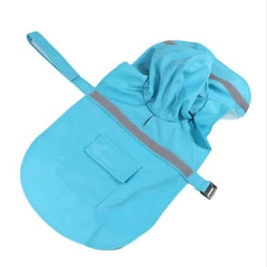 NACOCO Large Dog Raincoat Adjustable Pet Water Proof Clothes Lightweight Rain Jacket Poncho Hoodies with Strip Reflective (M, Lake Blue) - Image 2