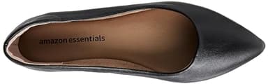 Amazon Essentials Women's Pointed-Toe Ballet Flat, Black Faux Leather, 8 - Image 5