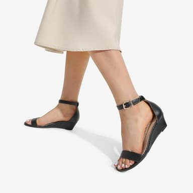 DREAM PAIRS Womens Open Toe Espadrilles Dressy Platform Sandals Slip on Elastic Ankle Strap Wedges Sandals,Size 11,Black/Pu,INGRID-W - Image 5