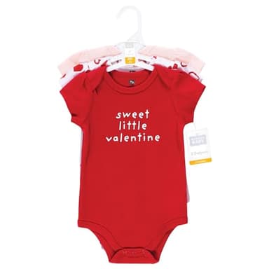 Hudson Baby Infant Girl Cotton Bodysuits, Valentine Hearts, 12-18 Months - Image 2