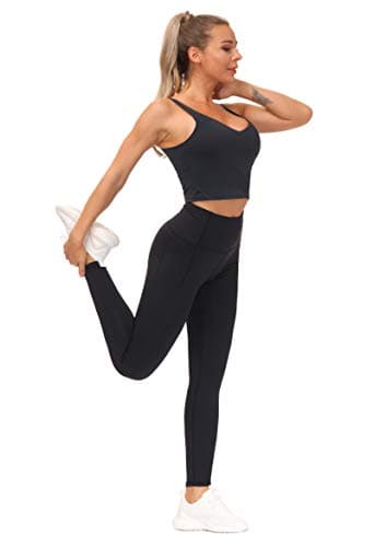 THE GYM PEOPLE Tummy Control Workout Leggings with Pockets High Waist Athletic Yoga Pants for Women Running, Fitness (Black-1, X-Large) - Image 6