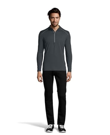 Hanes mens Sport Performance Quarter-zip Pullover Sweatshirt, Stealth, Medium US - Image 3