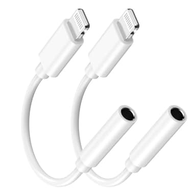[Apple MFi Certified] Apple Lightning to 3.5 mm Headphone Jack Adapter for iPhone 14 Pro Max, 2 Pack iPhone 3.5mm Headphone Aux Audio Converter Dongle Adapter for iPhone 14 13 12 11 Pro Max XS XR X 8 - Image 1