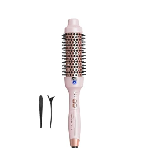 Wavytalk Updated Version Thermal Brush, 1.5 Inch Negative Ion Blowout Express Thermal Round Brush Creates Salon-Quality Blowouts, lonic Frizz Reduction Makes Hair Shinier & Smoother (Millennial Pink) - Image 1