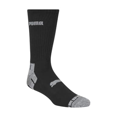 PUMA mens 6 Pack Crew running socks, White/Black/Grey, 13-15 US - Image 6