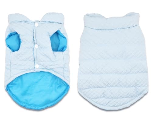 Soft Warm Small Dog Coats Lightweight Pet Dog Winter Jackets for Small Medium Dogs Puppy Cold Weather Coat Pet Clothes, Blue, Large - Image 1