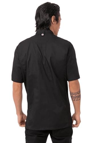 Chef Works Men's Springfield Chef Coat, Black, Medium - Image 2