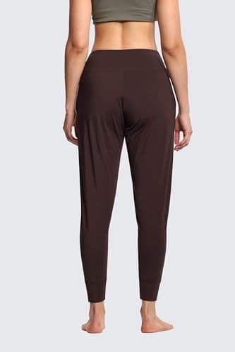 THE GYM PEOPLE Women's Joggers Pants Lightweight Athletic Leggings Tapered Lounge Pants for Workout, Yoga, Running Brown - Image 3