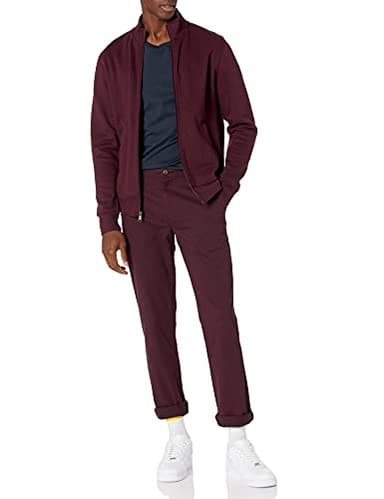 Amazon Essentials Mens Straight-Fit Casual Stretch Chino Pants, Burgundy, 33W x 32L - Image 4