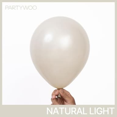 PartyWoo Pearl Beige Balloons 140pcs Different Sizes Pack of 18 12 10 5 Inch Off White Sand Cream Ivory Balloon Arch Kit Garland for Wedding Bridal Baby Shower Birthday Party Decorations White-Z41 - Image 2