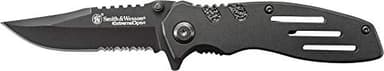 Smith & Wesson Accessories Extreme Ops SWA24S 7.1in S.S. Folding Knife with 3.1in Serrated Clip Point Blade and Aluminum Handle for Outdoor, Tactical, Survival and EDC - Image 2