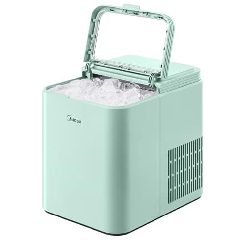 Midea MERI26B1AGN Ice Maker Countertop, Portable Ice Maker 26lbs, 8 Cubes Ready in 6 Mins, Self-Cleaning with Ice Basket and Scoop, 2 Sizes of Bullet Ice for Home, Camping, Office, Party - Image 1