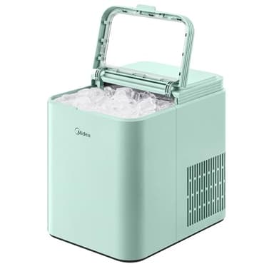 Midea MERI26B1AGN Ice Maker Countertop, Portable Ice Maker 26lbs, 8 Cubes Ready in 6 Mins, Self-Cleaning with Ice Basket and Scoop, 2 Sizes of Bullet Ice for Home, Camping, Office, Party - Image 1