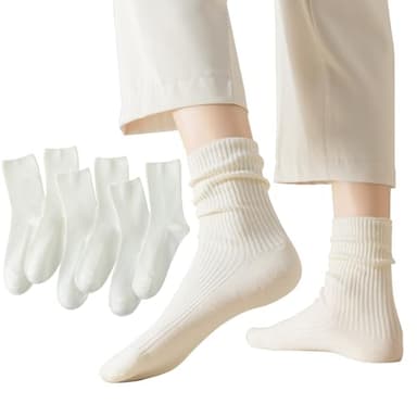 Flydo 6 Pack Women's Crew Socks - Cotton, Cute Casual Athletic Soft Aesthetic - Image 1
