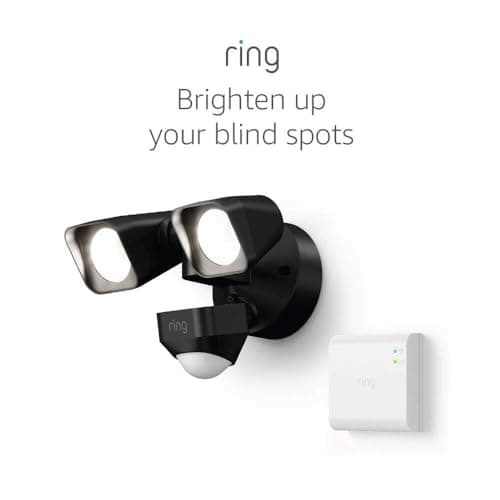 Ring Smart Lighting – Floodlight, Wired, Outdoor Motion-Sensor Security Light, Black (Starter Kit) - Image 1