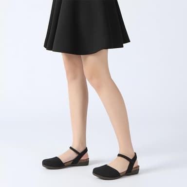 Athlefit Women's Closed Toe Sandals Comfort Cork Footbed Arch Support Flat Sandals Black Size 8.5 - Image 6