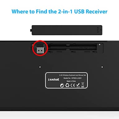 LeadsaiL Wireless Keyboard and Mouse Combo, Wireless USB Mouse and Computer Keyboard Set, Compact and Silent for Windows Laptop, Desktop, PC - Image 6