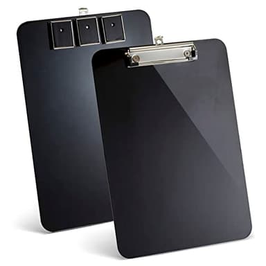 Officemate Magnetic Clipboard with Low Profile Clip, Black, Recycled Plastic (83215) - Image 1