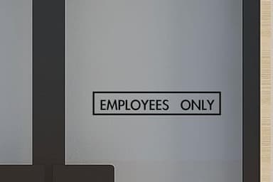 ZLKAPT Black Employees Only Door Decal, Office Door Vinyl Decal, Office Decals, Employee Sign for Door, 3"x13", Business Decals, Business Door Sign (Black Outside) - Image 2