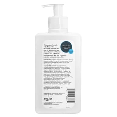 Amazon Basics Cleanser Face Wash - Renewing Salicylic Acid with Ceramides & Vitamin D, 8 fl oz, 1-Pack - Image 3