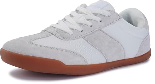 WHITIN Women's Barefoot Sneakers Casual Minimalist Minimus Zero Drop Sole Wide Toe Box Shoes Size 9 Width 9W Athletic Sports Indoor Grey Gum 40 - Image 1