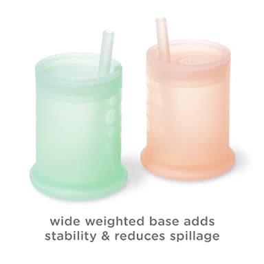 Olababy Silicone Training Cup with Straw Lid | Babies Water Drinking Cup | 6+ Mo Infant To 12-18 Months Toddler | Sippy Cup For Kids & Smoothie Cup | Baby Led Weaning (Lilac, 5 oz) - Image 6