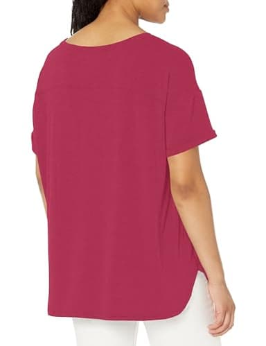 Amazon Essentials Women's Studio Relaxed-Fit Lightweight Crewneck T-Shirt (Available in Plus Size), Ruby Red, X-Large - Image 7
