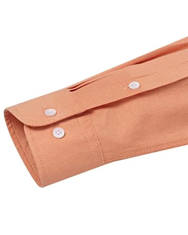 Alimens & Gentle Mens Solid Oxford Shirt Long Sleeve Dress Shirt Work Casual Button Down Shirts with Pocket Orange Yellow - Image 7