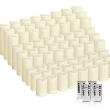 Grcdoyvl 72 Pack Flameless LED Candles with Remote & Timer - Waterproof Battery Operated Candles, Realistic Flickering for Wedding, Christmas, Halloween, Home Decor & Special Occasions - Image 2