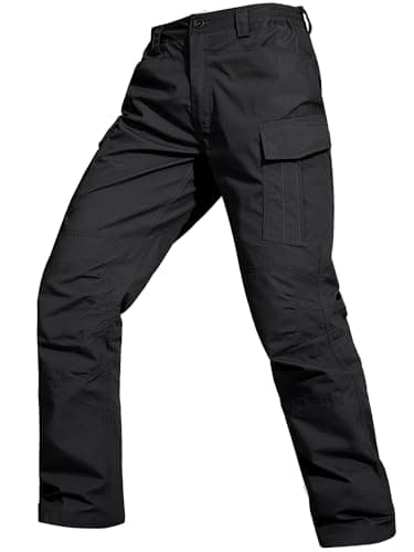 FREE SOLDIER Men's Water Resistant Pants Relaxed Fit Tactical Cargo Work Pants with Multi Pocket (Black 34W/34L) - Image 1