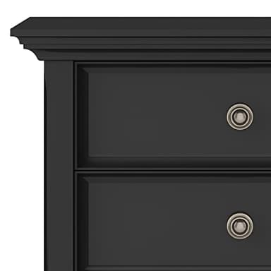 SIMPLIHOME Amherst SOLID WOOD 24 Inch Wide Traditional Bedside Nightstand Table in Black, For the Living Room and Bedroom - Image 6