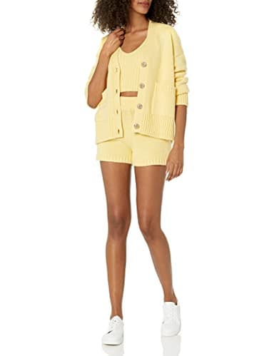 The Drop Women's Brigitte Cotton Blend Chunky Cardigan, Butter, M - Image 4