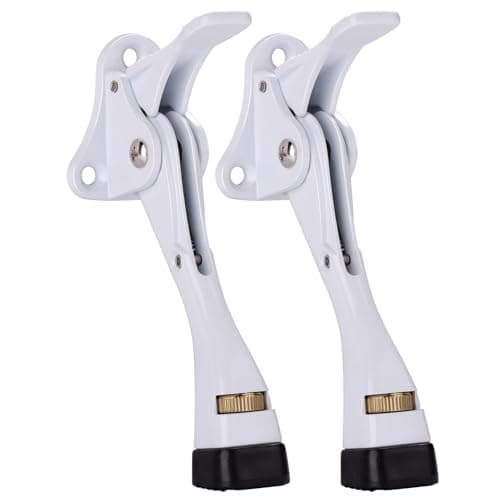Gotega Door Stopper, 1/2/4 Packs Kickdown Door Stop with One Touch Adjustable Height and Rubber Tip, Door Stops (4 inch x 2 Pack, White) - Image 1